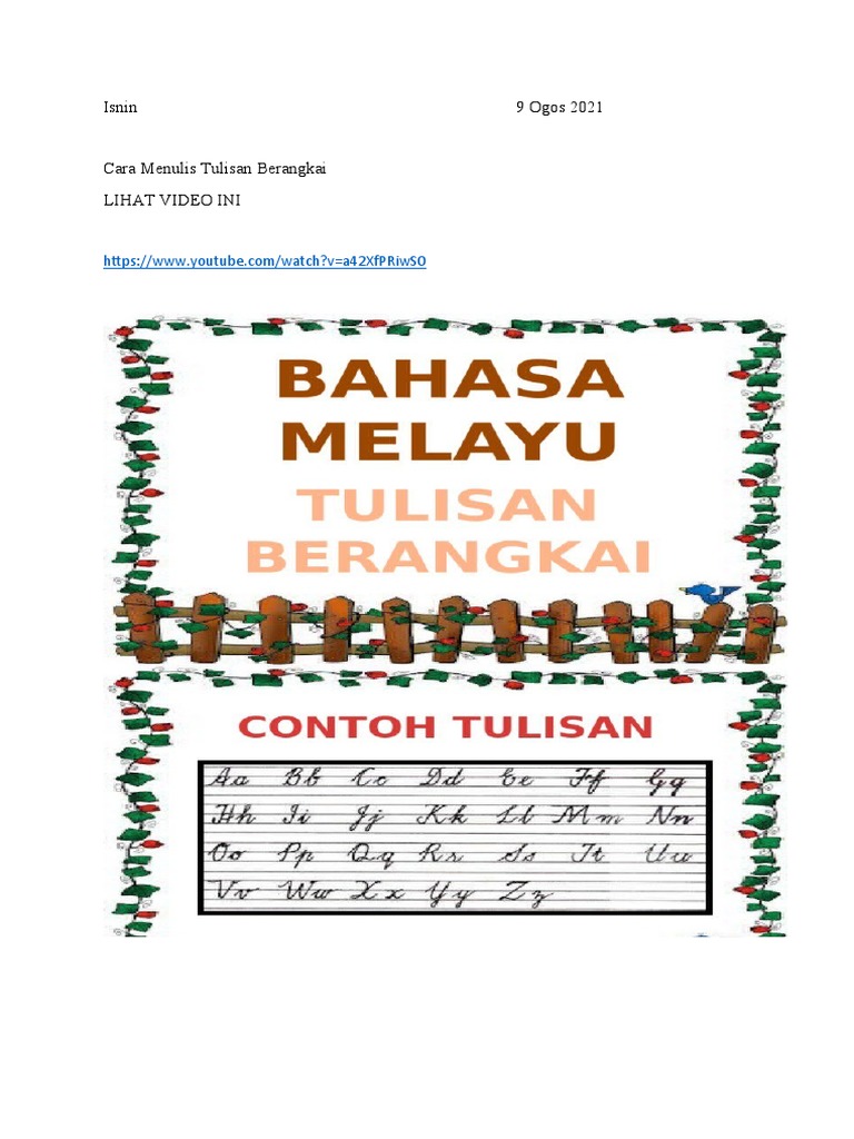 Latihan Bahasa Melayu Tulisan Berangkai