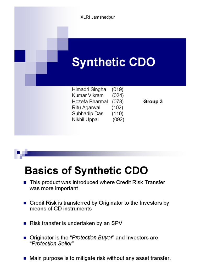 Understanding Synthetic CDOs Explained | PDF | Collateralized Debt ...