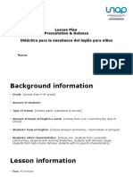 Lesson Plan Presentation & Defense Didáctica para La Enseñanza Del Inglés para Niños