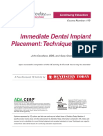 Guidelines For Immediate Implantt