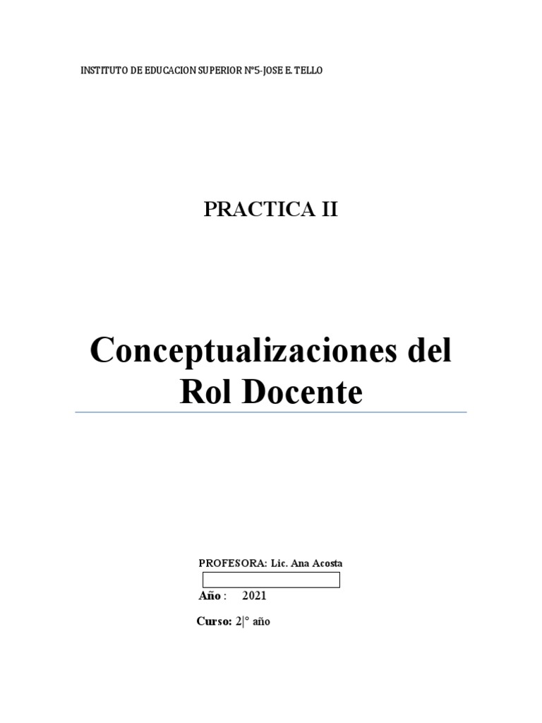 Conceptualizaciones Del Rol Docente | PDF | Maestros | Aprendizaje