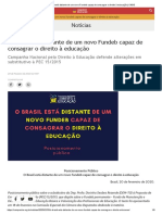 Posicionamento Público - O Brasil Está Distante de Um Novo Fundeb Capaz de Consagrar o Direito À Educação - CNDE
