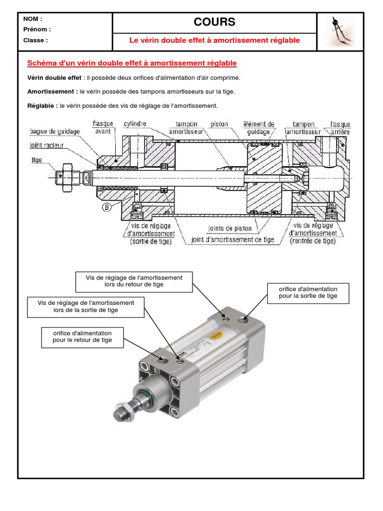 Schéma vérin double effet réglable PDF — free download