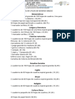 lista de utiles 9no A