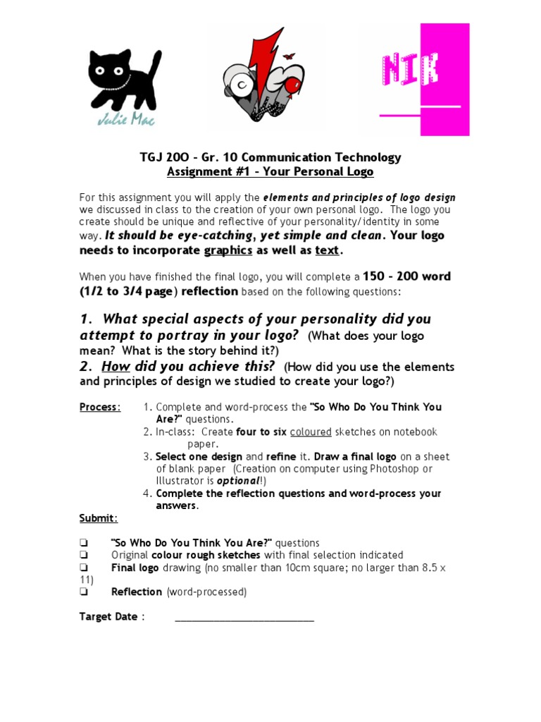 Logo design assignment pdf picture