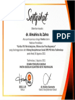 E-Sertifikat Panitia Webinar Pendidikan - Dr. Almahira Az Zahra - Bid Kesos PKS Kota Tasik