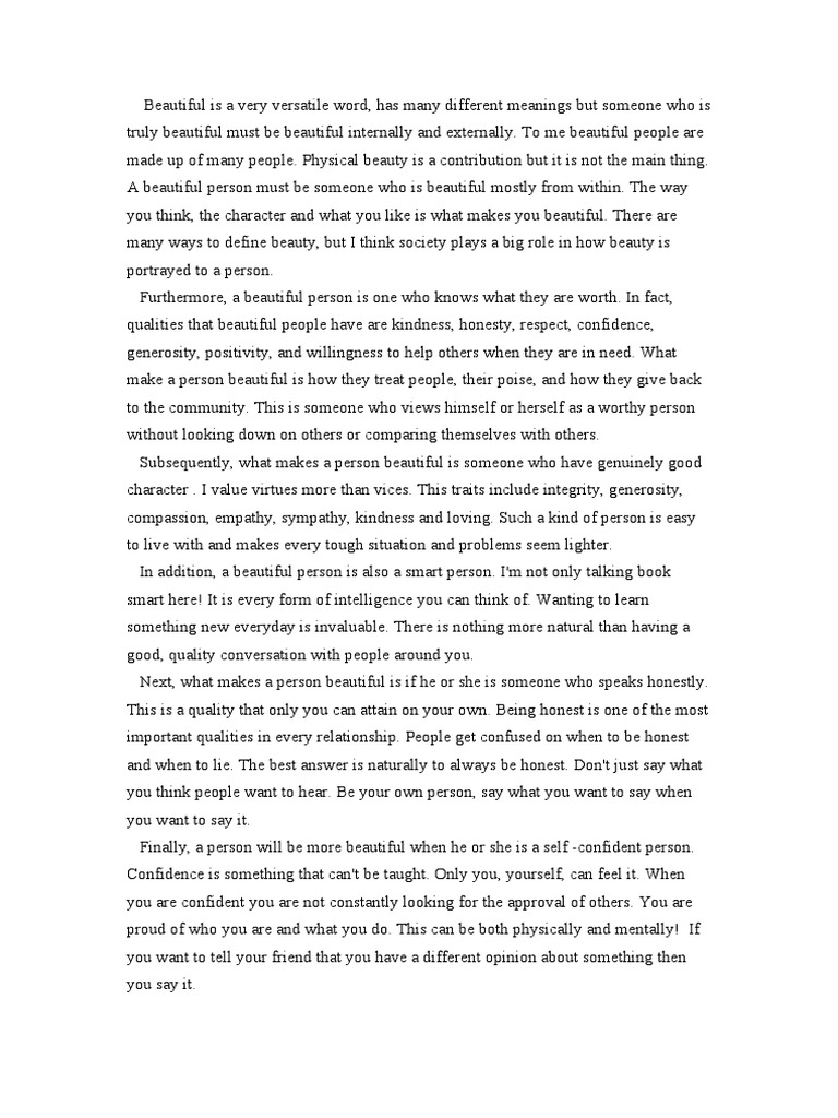 What Makes People Beautiful PDF Generosity Beauty