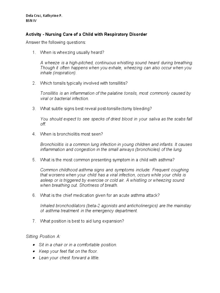 Nursing Care for Child Respiratory Issues | PDF | Asthma | Respiratory ...