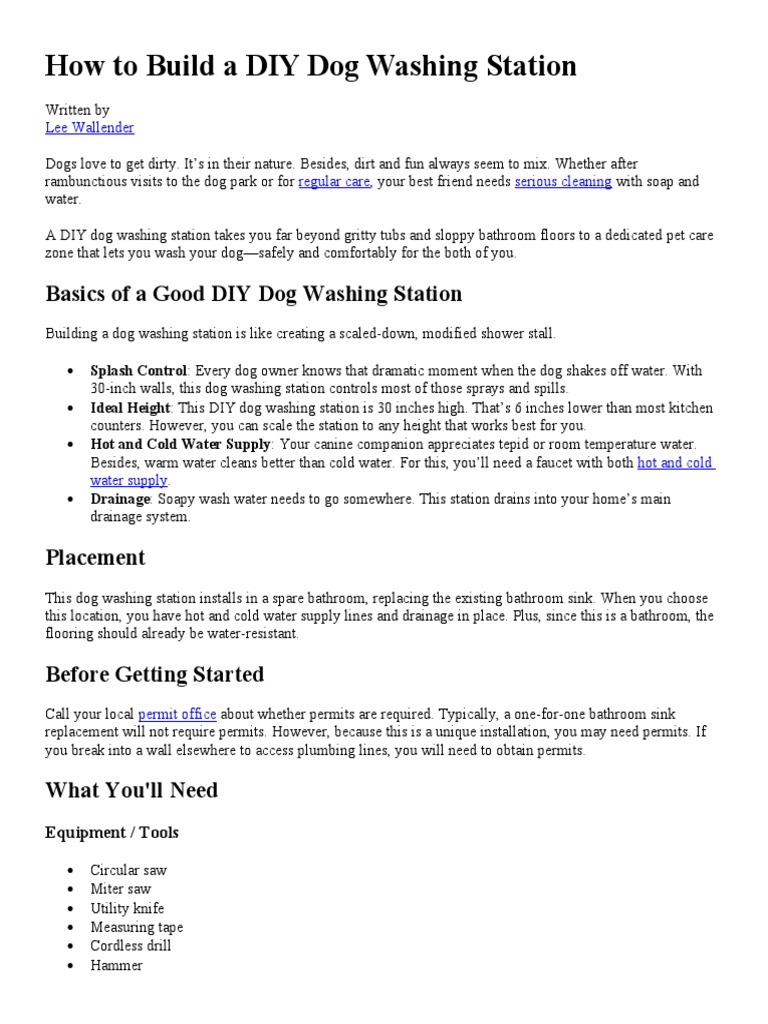How To Build A DIY Dog Washing Station | PDF | Bathroom | Shower