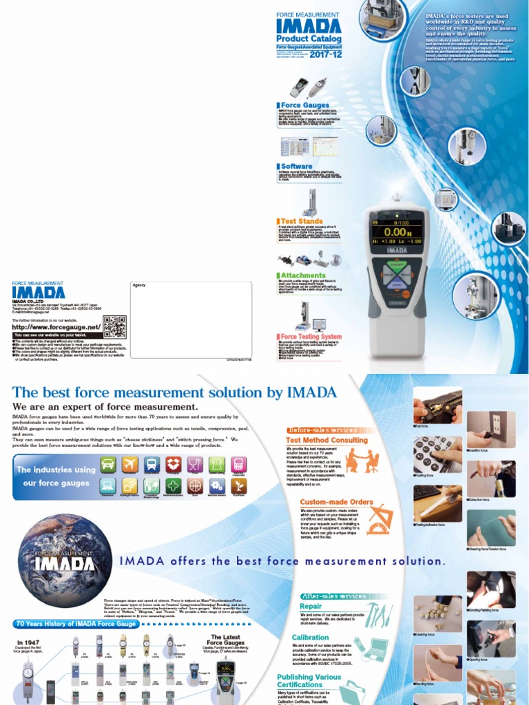 IMADA Force Gauges PDF Force Software Testing