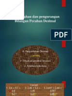 Penjumlahan Dan Pengurangan Bilangan Pecahan Desimal