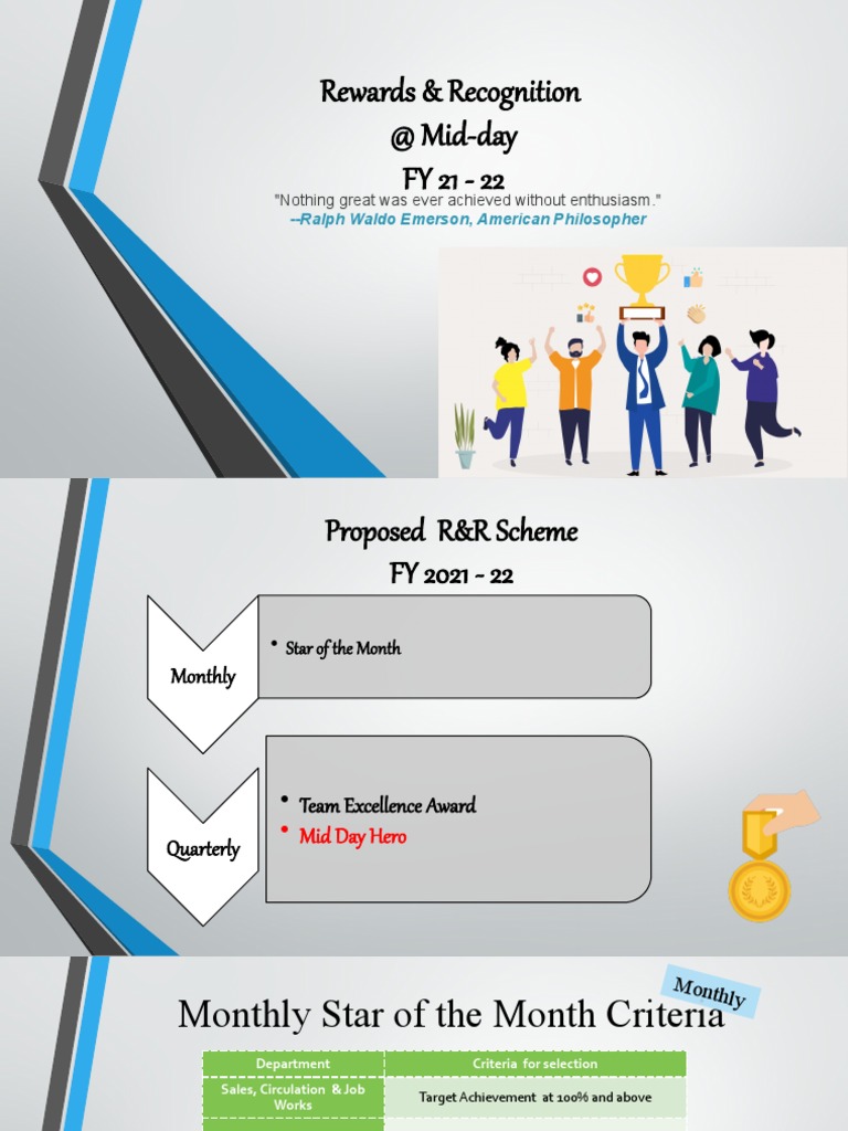 Recognizing Excellence: Proposed Rewards and Recognition Scheme for FY ...