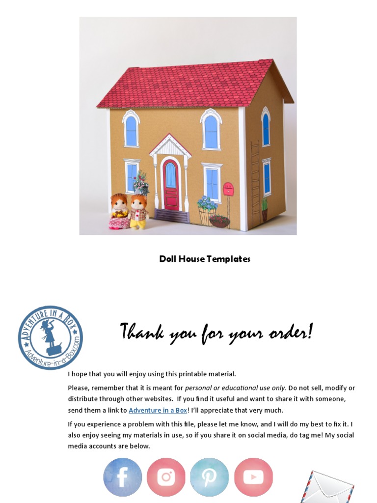 Printable Roof For Dollhouse