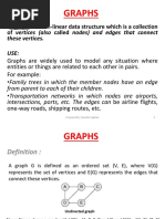 Graphs: - A Graph Is A Non-Linear Data Structure Which Is A Collection