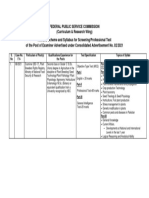 S. No Case No. F.4-Particulars of Post(s) Qualifications/Experience For The Posts Test Specification Topics of Syllabi Part-I Part-II