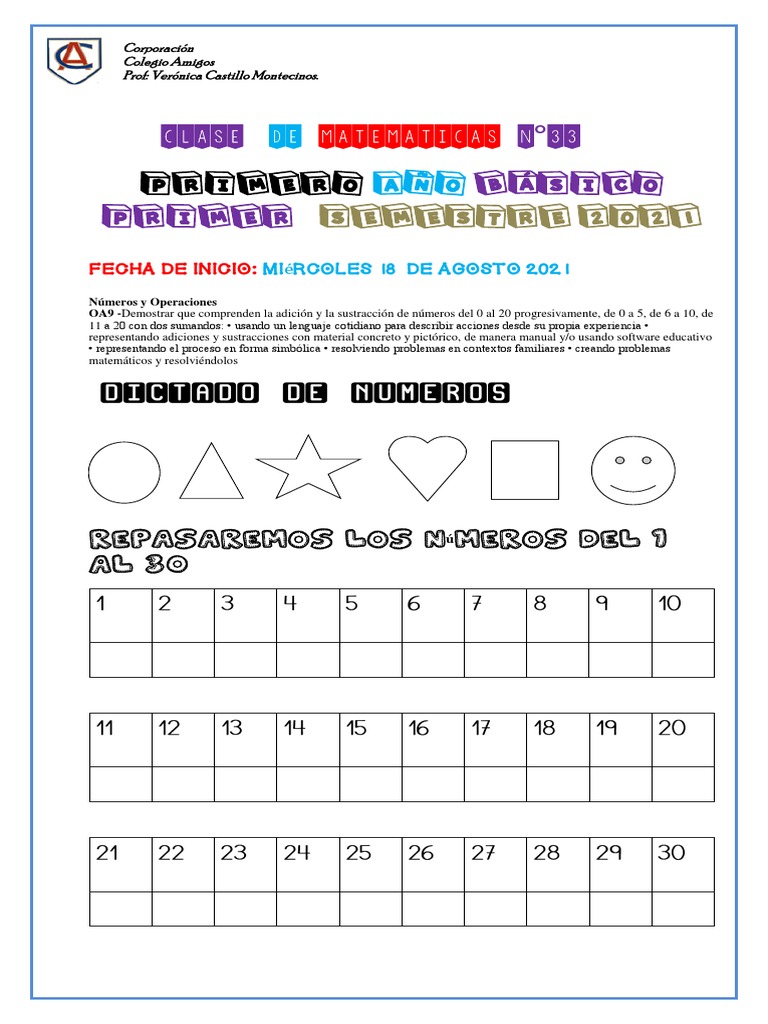 Actividades de Matemáticas para Primer Año | PDF