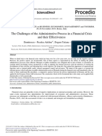 The Challenges of The Administrative Process in A Financial Crisis and Their Effectiveness