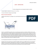 Refraction Notes - Speed of Light and Lens Properties