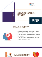 Measurement Scale and Types of Data