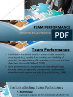 Team Performance Team Performance: Presented By: Jeshmarie Balansi-Gumabay