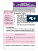 Notes and Instructions: Application For Citizenship by Naturalisation