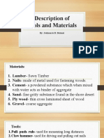 Description of Tools and Materials: By: Jeshmarie B. Balansi