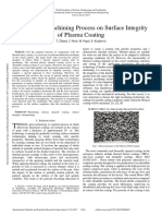 Influence of Machining Process On Surface Integrity of Plasma Coating