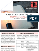 Call For Submissions: The IP Press Law Review