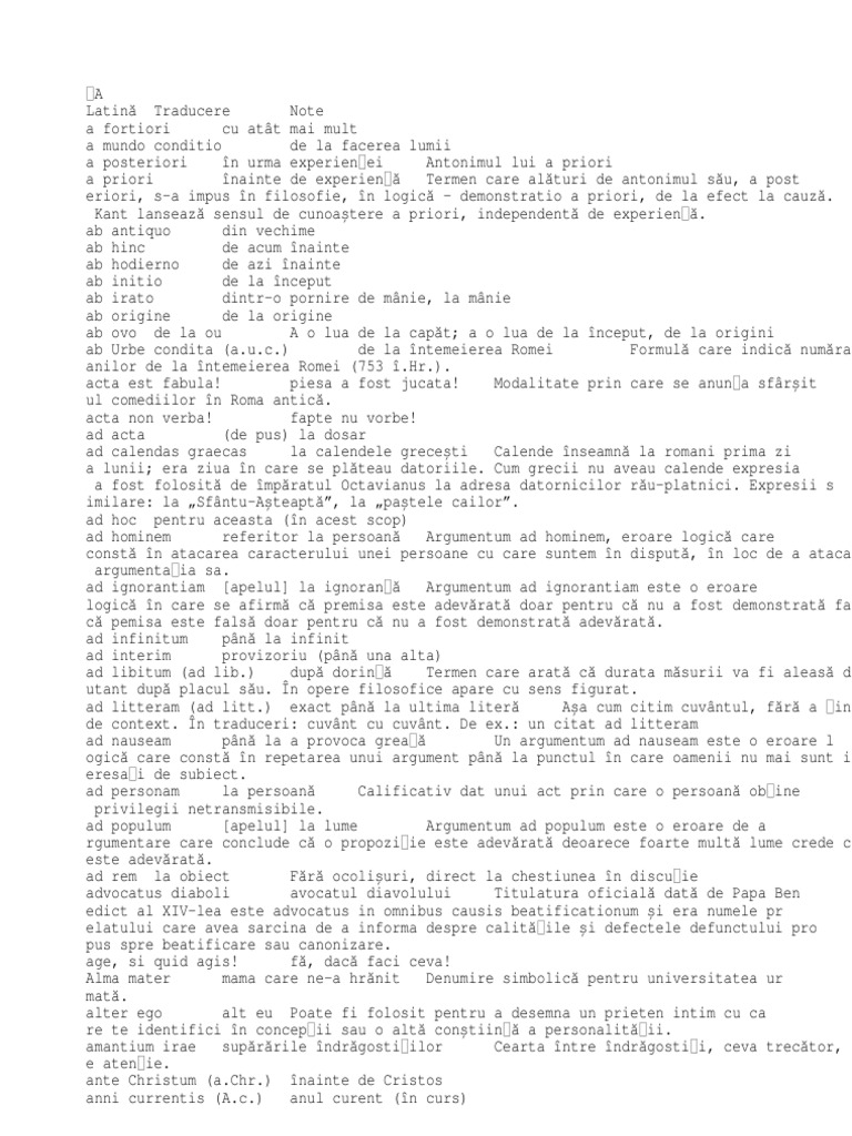 Citate in Limba Latina