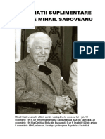 Informații Suplimentare Despre Mihail Sadoveanu
