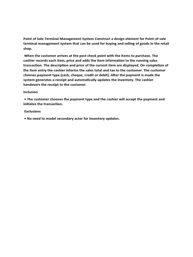 Point of Sale Terminal Management Design | PDF | Point Of Sale | Receipt
