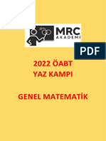 MRC 2022 Yaz Kampi Genel Matemati̇k Ders Notu