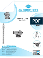 A.K. International price list from 1962
