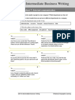 Pre-Intermediate Business Writing: Worksheet 7: Internal Communication