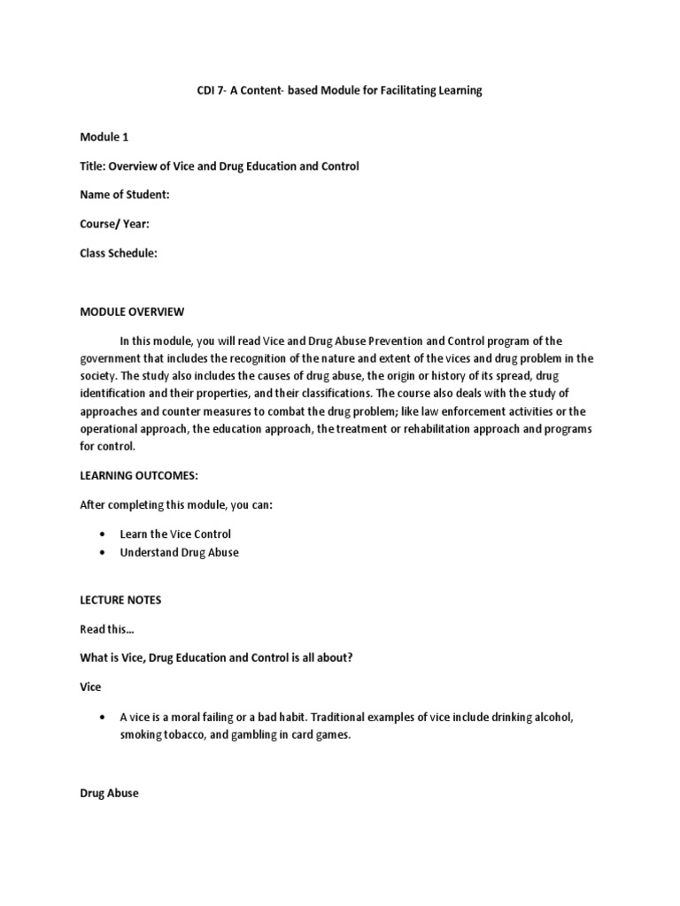 Word Cdi 7 | PDF | Drugs | Substance Dependence