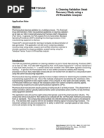 Application Note: A Cleaning Validation Swab Recovery Study Using A UV/Persulfate Analyzer