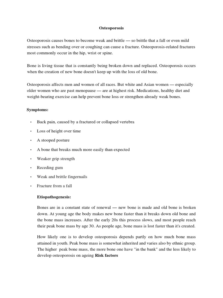 Osteoporosis Weaker Grip Strength Receding Gum Weak and Brittle Fingernails Fracture From A