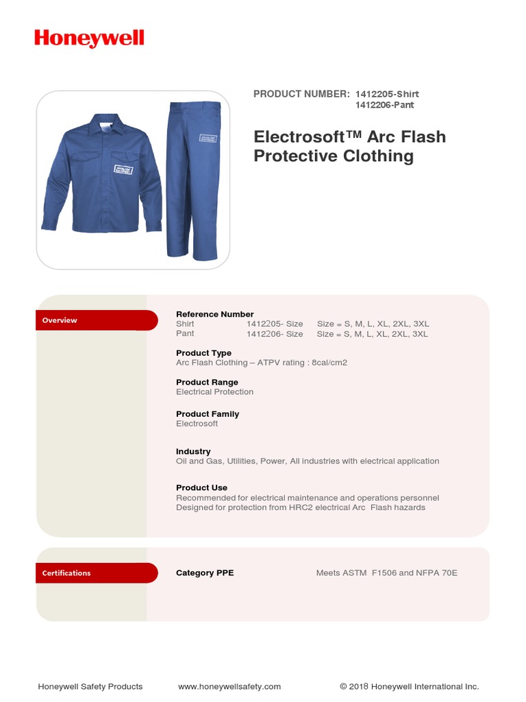 Electrosoft™ Arc Flash Protective Clothing: Product Number | PDF ...