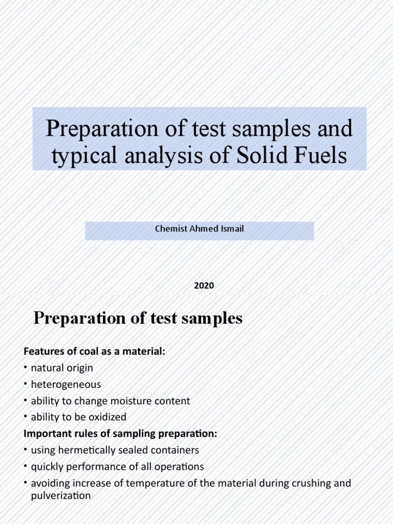 Solid Fuel Analysis and Sample Preparation | PDF | Coal | Coke (Fuel)
