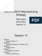 MMVA ZG512 Manufacturing Strategy: Rajiv Gupta BITS Pilani Session 13