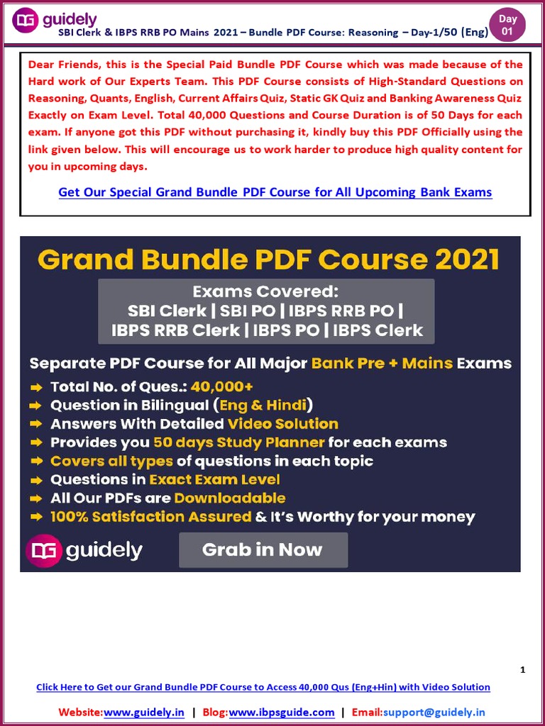 Get Our Special Grand Bundle Pdf Course For All Upcoming Bank Exams Pdf
