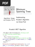 Minimum Spanning Trees: Implementing Kruskal's Algorithm Via Union-Find