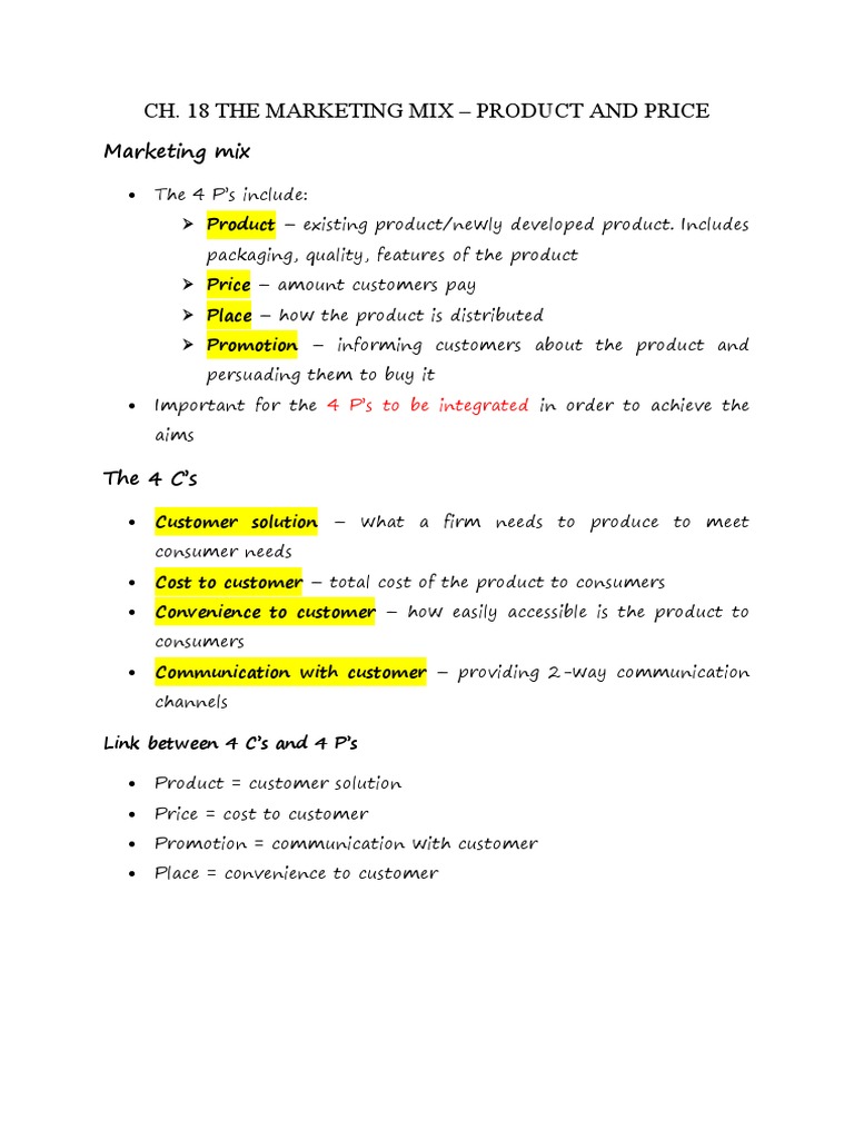 Marketing Mix: Product and Price Insights | PDF | Elasticity (Economics ...