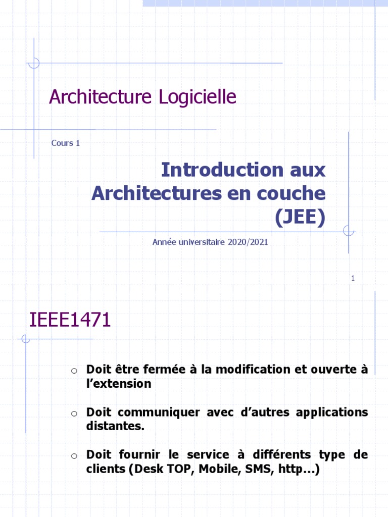 Introduction à l'architecture JEE et JPA | PDF | Java (Langage de ...