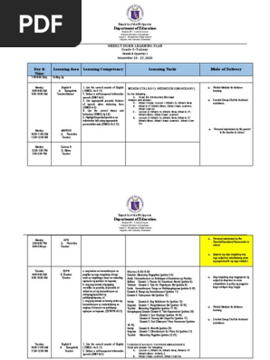 Weekly Home Learning Plan Consolidated Week 6 Pdf Mathematical Objects Algebra