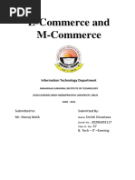 E-Commerce and M-Commerce: Information Technology Department