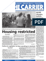 Housing Restricted: Hope Changes, Tuition Increases