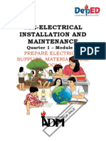 ADM-TLE8-LO1 Prepare Electrical Supplies, Materials, and Tools