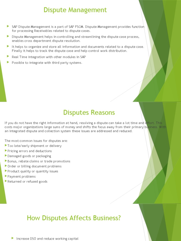SAP Dispute Management Overview | PDF | Computing | Economies