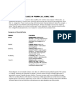 Common Ratios Used in Financial Analysis